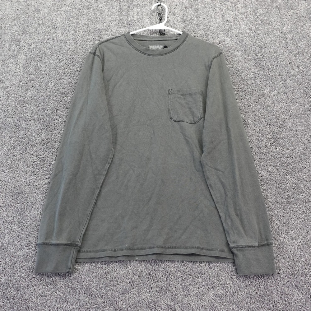 Goodfellow & Co Long Sleeve T Shirt Mens Medium Gray Pocket Cotton Standard Fit